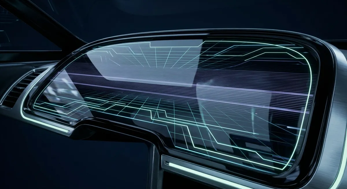 Noctabeam dark glass dashboard visual showing AI readability monitoring signals.